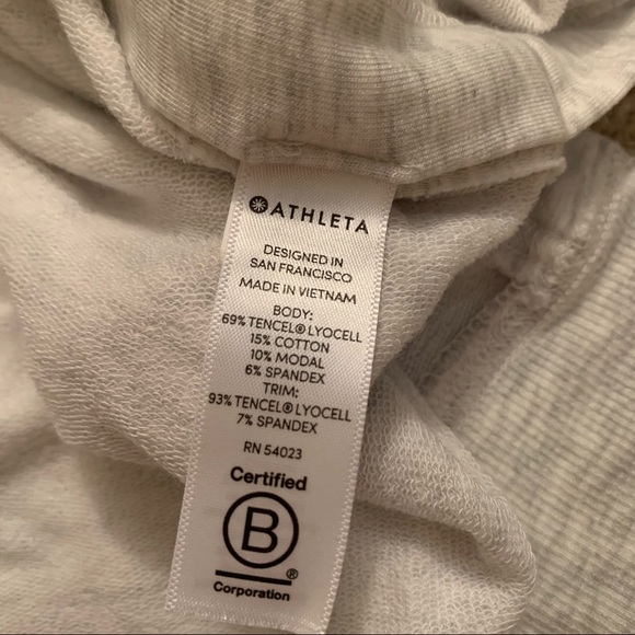 Athleta Light Heather Gray Slit Side Hoodie Sweatshirt - Picture 5 of 6